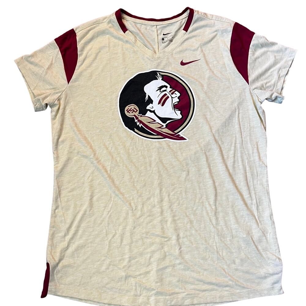 Nike Florida State Seminoles Women's LG V-neck Team Graphic T-shirt